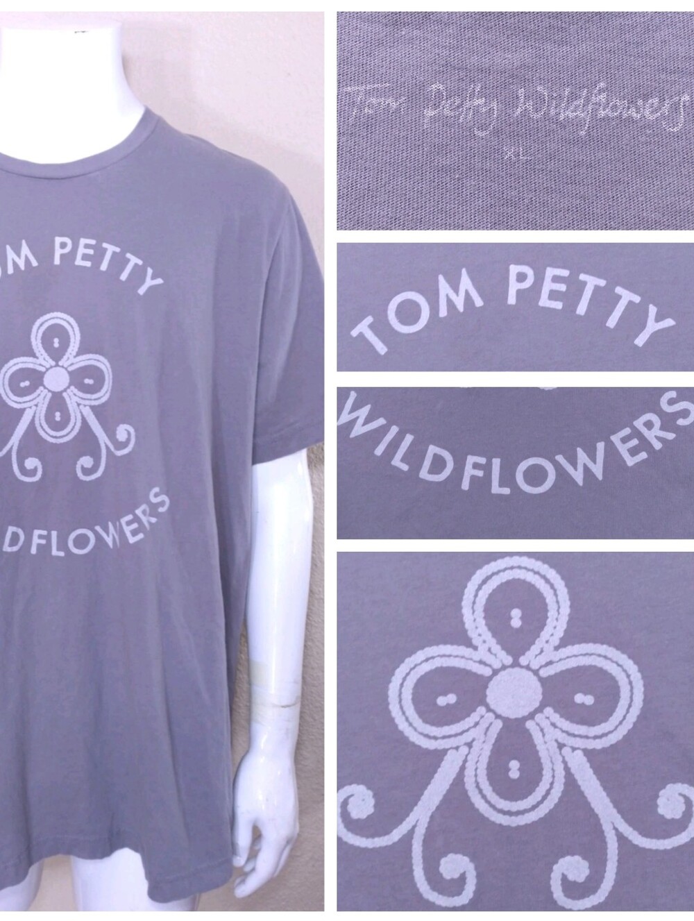 TOM PETTY Wildflowers T Shirt XL GRAPHIC TEE Art LIMITED EDITION Rock n Roll USA